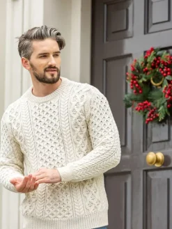 Unisex Heavyweight Aran Sweater Natural