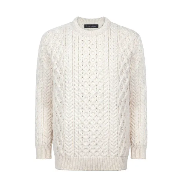 Unisex Heavyweight Aran Sweater - Natural
