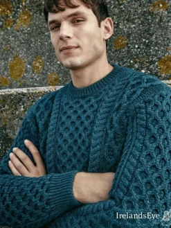 Unisex Heavyweight Aran Sweater Evergreen
