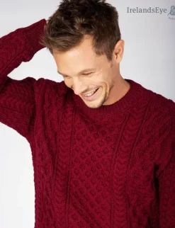 Unisex Heavyweight Aran Sweater Claret