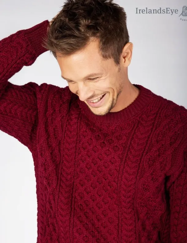 Unisex Heavyweight Aran Sweater Claret