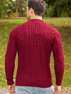 Unisex Heavyweight Aran Sweater Claret