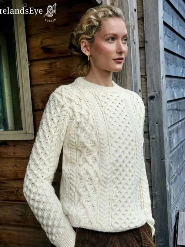 Unisex Heavyweight Aran Sweater - Natural