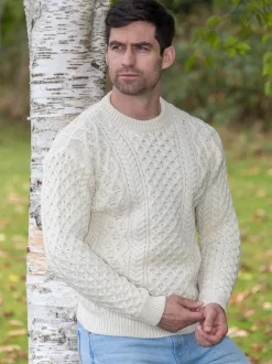 Unisex Heavyweight Aran Sweater Natural