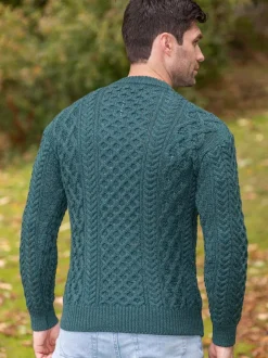 Unisex Heavyweight Aran Sweater Evergreen