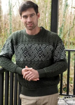 Unisex Jacquard Army 100% Merino Wool