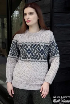 Unisex Jacquard Sweater Oatmeal