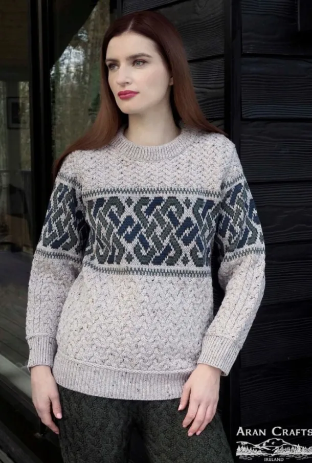 Unisex Jacquard Sweater Oatmeal