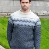 Unisex Merino Wool Aran Fairisle Sweater Slate