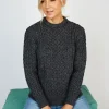 Unisex Merino Wool Aran Sweater - Slate Grey