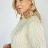 Unisex Merino Wool Aran Sweater Natural