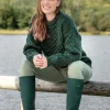 Unisex Merino Wool Aran Sweater Army Green