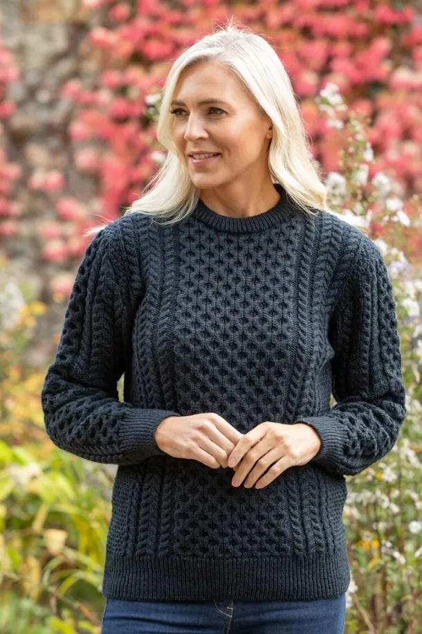 Unisex Merino Wool Aran Sweater - Blackwatch