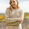Unisex Merino Wool Aran Sweater - Parsnip