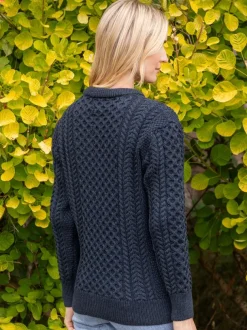 Unisex Merino Wool Aran Sweater - Blackwatch