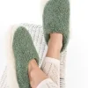 Unisex Merino Wool Slippers Green