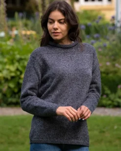 Unisex Roll Neck Merino Wool Sweater Slate