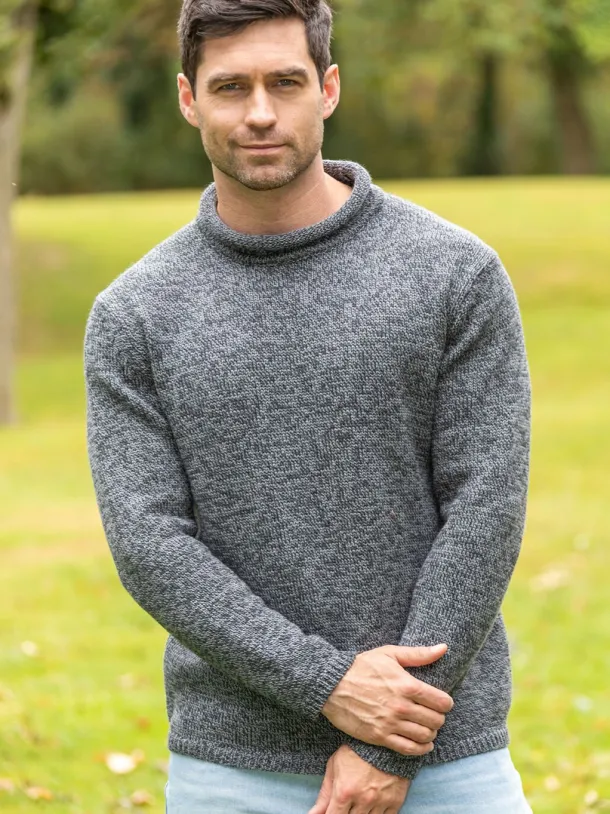 Unisex Roll Neck Merino Wool Sweater Slate