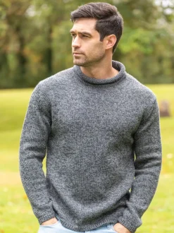 Unisex Roll Neck Merino Wool Sweater Slate