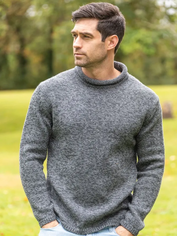 Unisex Roll Neck Merino Wool Sweater Slate