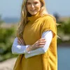 Wool & Cashmere Short Sleeve Sweater Mustard (One Size)