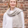 Wool and Cashmere Aran Scarf Fleck