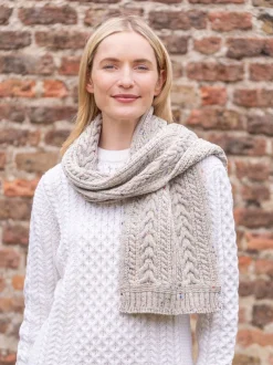 Wool and Cashmere Aran Scarf Fleck