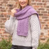 Wool and Cashmere Aran Scarf Lavender