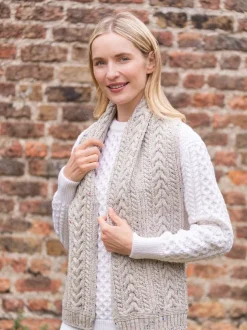 Wool and Cashmere Aran Scarf Fleck