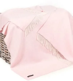 Wool and Cashmere Baby Pink Throw Col: 1430
