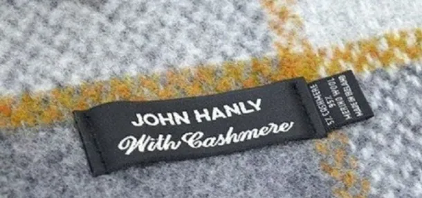 Wool and Cashmere Beige Herringbone Throw Col: 1475