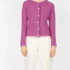 Wool and Cashmere Cardigan Pink Berry