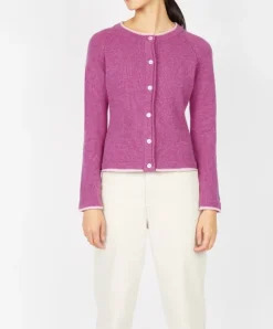 Wool and Cashmere Cardigan Pink Berry