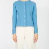 Wool and Cashmere Cardigan Azure Blue