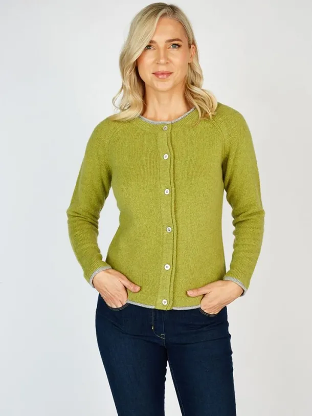 Wool and Cashmere Cardigan Apple