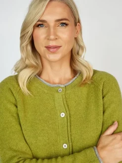Wool and Cashmere Cardigan Apple