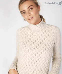 Wool and Cashmere Cosy Trellis Sweater - Chalk
