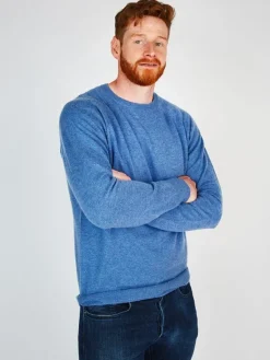 Wool and Cashmere Crew Neck Denim