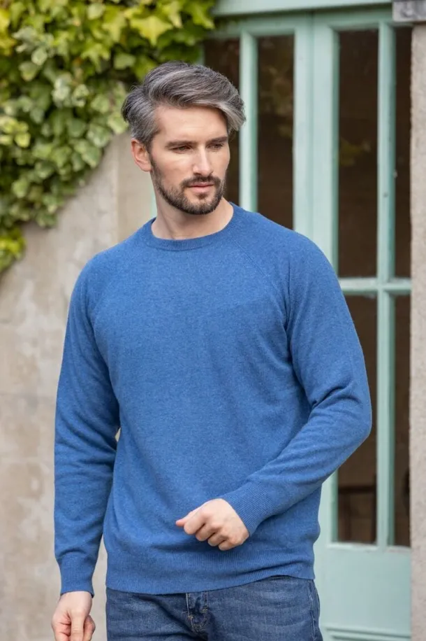 Wool and Cashmere Crew Neck Denim