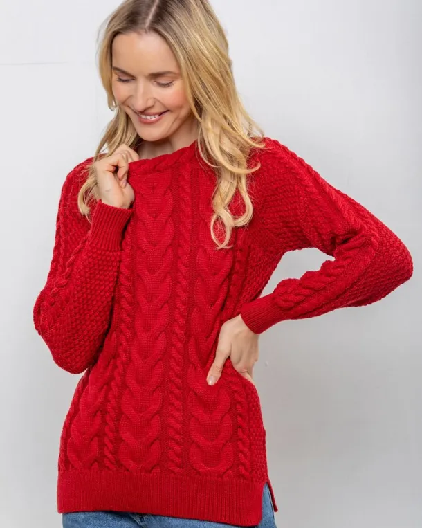 Wool and Cashmere Fitted Sweater - Red