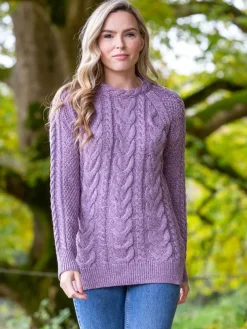 Wool and Cashmere Fitted Crew Lavender