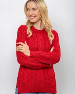 Wool and Cashmere Fitted Sweater - Red