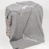 Wool and Cashmere Grey Herringbone Throw Col: 1474