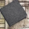 Wool and Cashmere Herringbone Scarf Charcoal / Beige 2410
