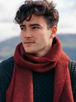 Wool and Cashmere Herringbone Scarf - 2413