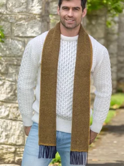 Wool and Cashmere Herringbone Scarf - 2444