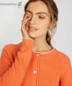 Wool and Cashmere Killiney Cardigan Coral