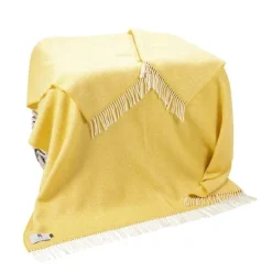 Wool and Cashmere Lemon Herringbone Throw Col: 1424