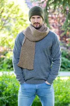 Wool and Cashmere Luxe Ribbed Scarf - Ground