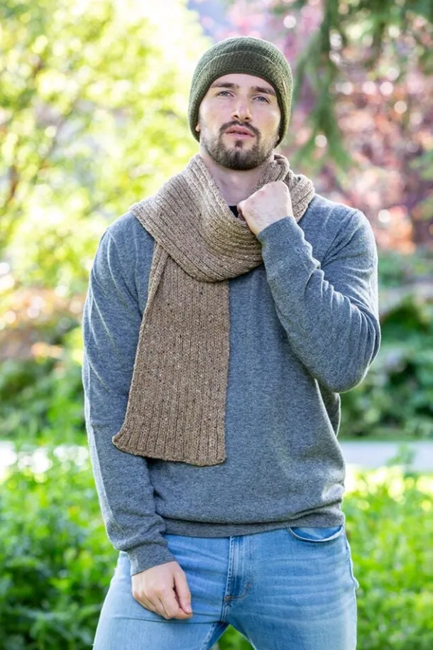 Wool and Cashmere Luxe Ribbed Scarf - Ground